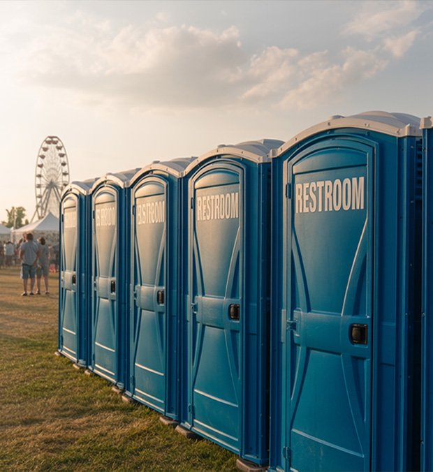 Restroom Rental Setup in Pasadena